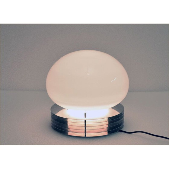 Image 1 of Lampada vintage in acciaio e vetro soffiato di Tronconi, 1970