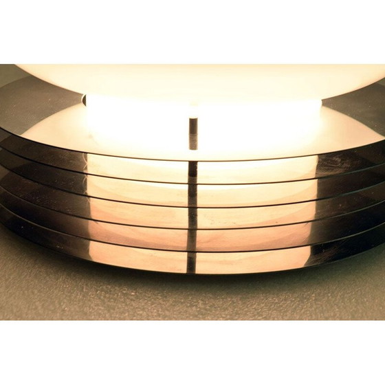 Image 1 of Lampada vintage in acciaio e vetro soffiato di Tronconi, 1970