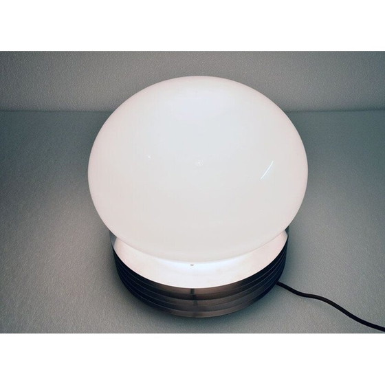 Image 1 of Lampada vintage in acciaio e vetro soffiato di Tronconi, 1970