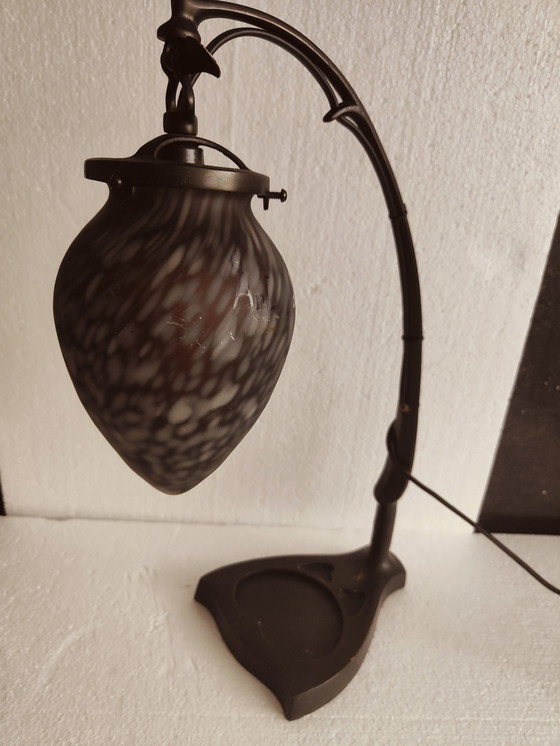 Image 1 of Lampe à poser art de france bronze marchand vintage