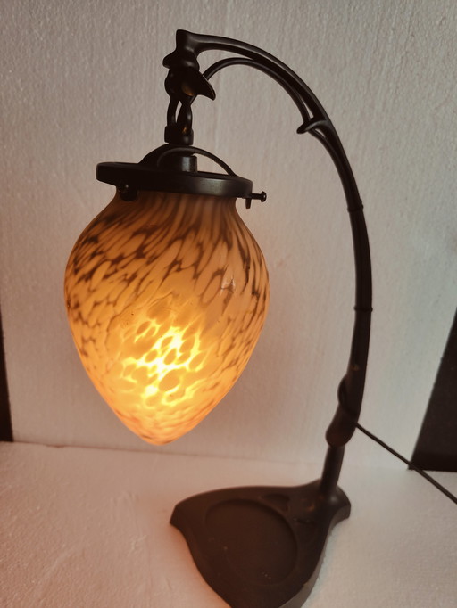 Lampe à poser art de france bronze marchand vintage