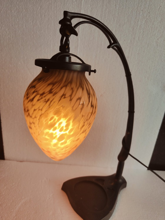 Image 1 of Lampe à poser art de france bronze marchand vintage