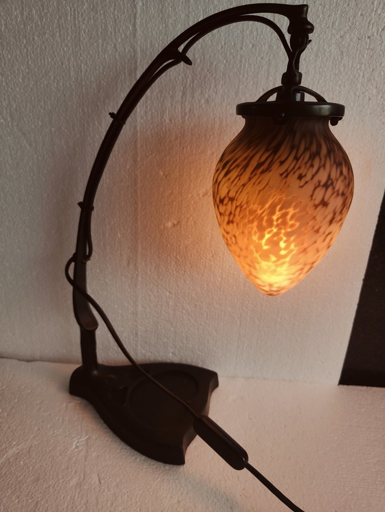 Image 1 of Lampada da tavolo Marchand vintage in bronzo art de france