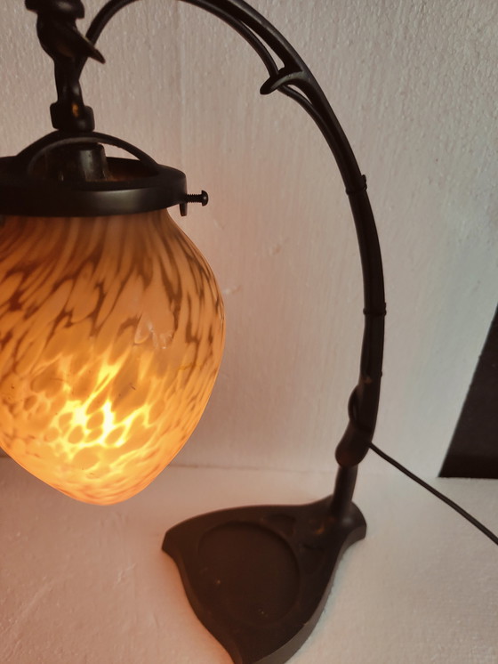 Image 1 of Lampe à poser art de france bronze marchand vintage