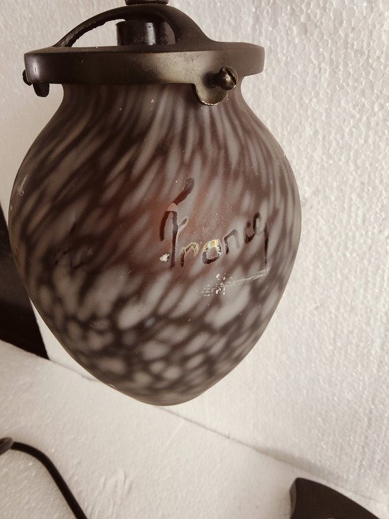 Image 1 of Lampe à poser art de france bronze marchand vintage