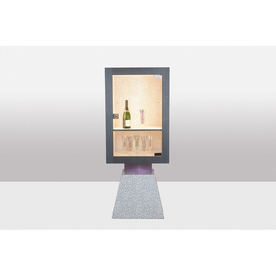 Image 1 of Pair of vintage Memphis display cases in lacquered wood, Italy 1980