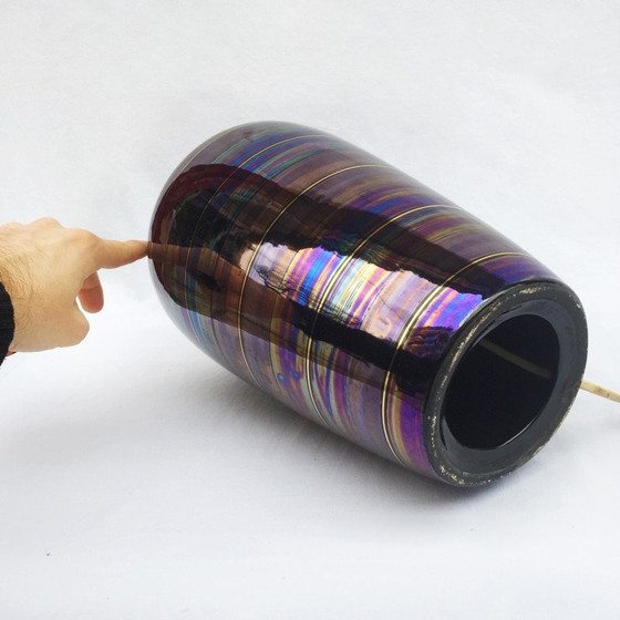 Image 1 of Vintage iridescent ceramic table lamp, Italy 1970-1980s