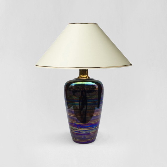 Image 1 of Vintage iridescent ceramic table lamp, Italy 1970-1980s