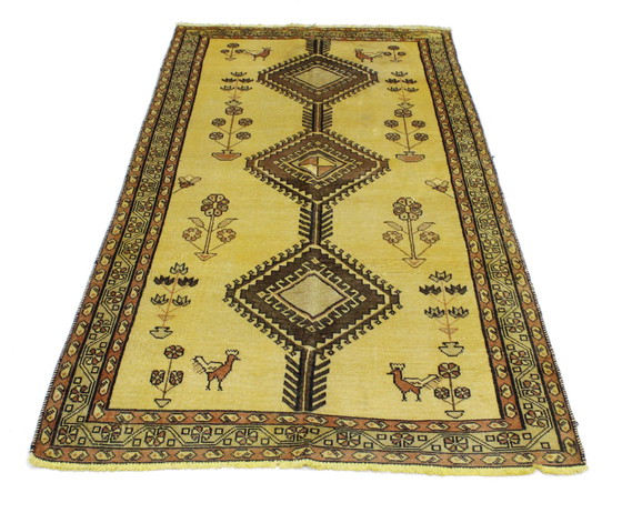 Image 1 of Persian Carpet Old Ghashghai Shiraz Nomadic Carpet 200 X 113 Cm
