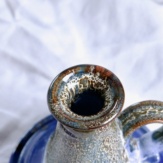 Image 1 of Glazed Flamed Stoneware Hand Candle Holder by S. Comazzi