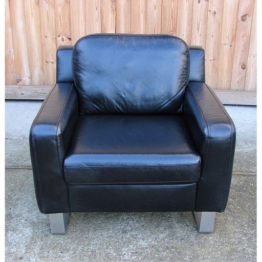 Vintage leather armchair by Musterring, Germany 1980