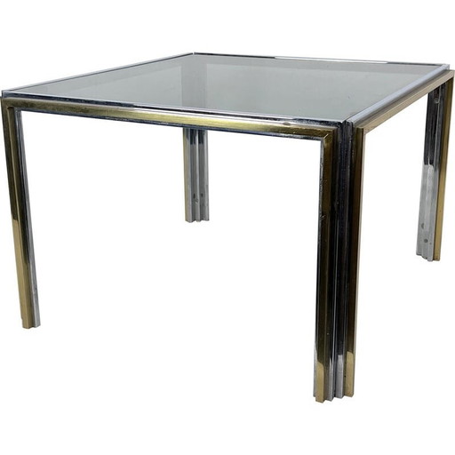 Mid-century chrome and brass side table, 1970s