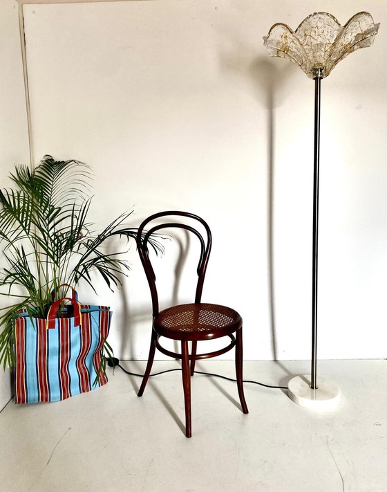 Image 1 of 1X Midcentury Modern Murano And Carrara Marble Floor Lamp, Italy 1960