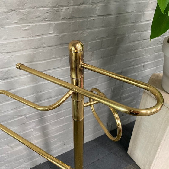 Image 1 of Vintage brass and copper towel rack, Italy 1980