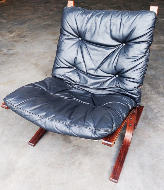 Image 1 of Original Siesta Chair, Low Back| Ingmar Relling Westnofa | Black Leather