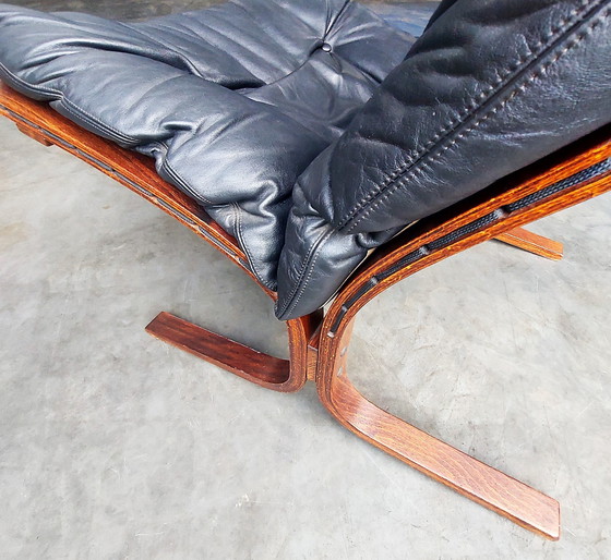 Image 1 of Original Siesta Chair, Low Back| Ingmar Relling Westnofa | Black Leather