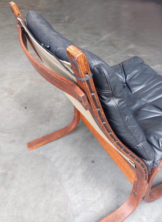 Image 1 of Original Siesta Chair, Low Back| Ingmar Relling Westnofa | Black Leather