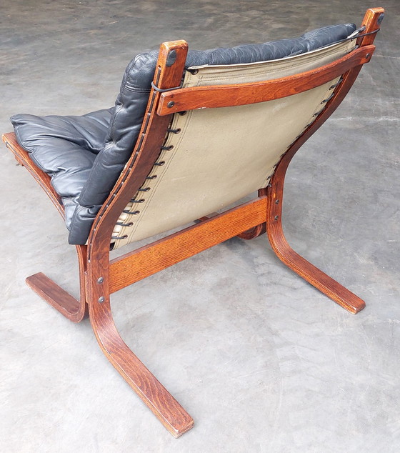 Image 1 of Original Siesta Chair, Low Back| Ingmar Relling Westnofa | Black Leather