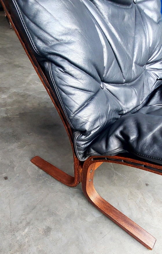 Image 1 of Original Siesta Chair, Low Back| Ingmar Relling Westnofa | Black Leather