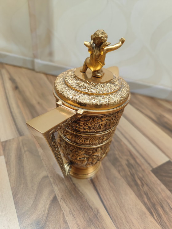 Image 1 of 2X Richly decorated jug, probably made of brass