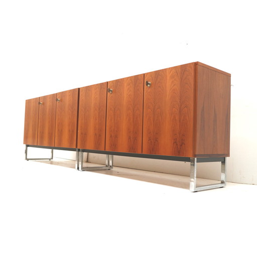 Grand buffet vintage en bois de rose fabriqué dans les années 1970