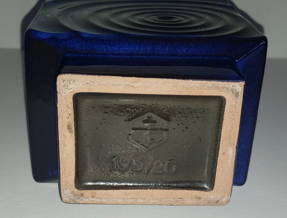 Image 1 of Blue Ceramic Studio Art Vase