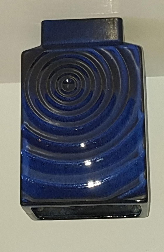 Image 1 of Blue Ceramic Studio Art Vase