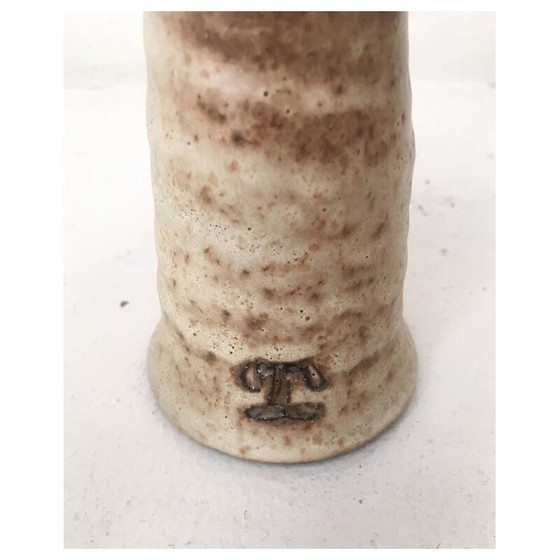 Image 1 of Set of 3 vintage beige ceramic mushroom sculptures by Freek Berends, 1980