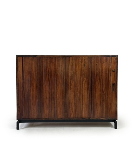 Mid-Century Danish Rosewood Filing Cabinet With Tambour Door, 1960S