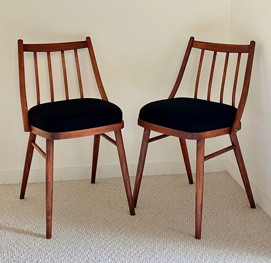 Image 1 of Wooden Chair And Boiled Wool By Antonin Suman, Czechoslovakia 1960s