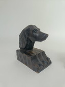 Bookends - hound dog - wood