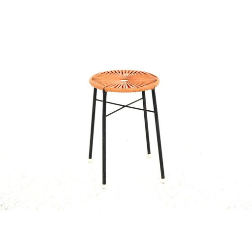 Vintage plastic and metal stool, Sweden 1960