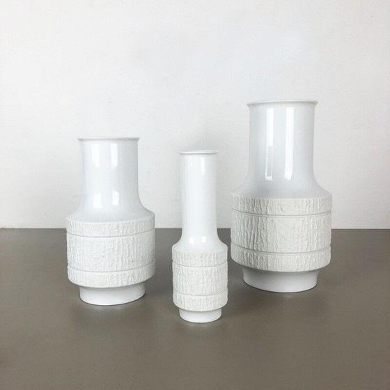 Image 1 of Set of 3 vintage porcelain vases by Richard Scharrer for Thomas, Germany 1970