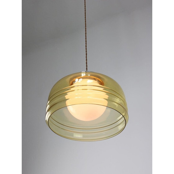 Image 1 of Lampada a sospensione vintage in cromo e vetro, Italia 1970