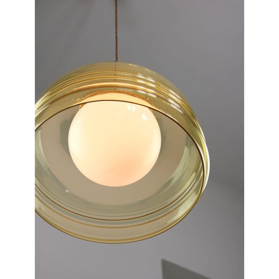 Image 1 of Lampada a sospensione vintage in cromo e vetro, Italia 1970