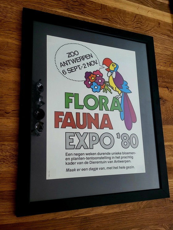 Image 1 of Original poster at Antwerp Zoo, expo fauna and flora, 1980