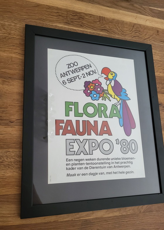 Image 1 of Original poster at Antwerp Zoo, expo fauna and flora, 1980