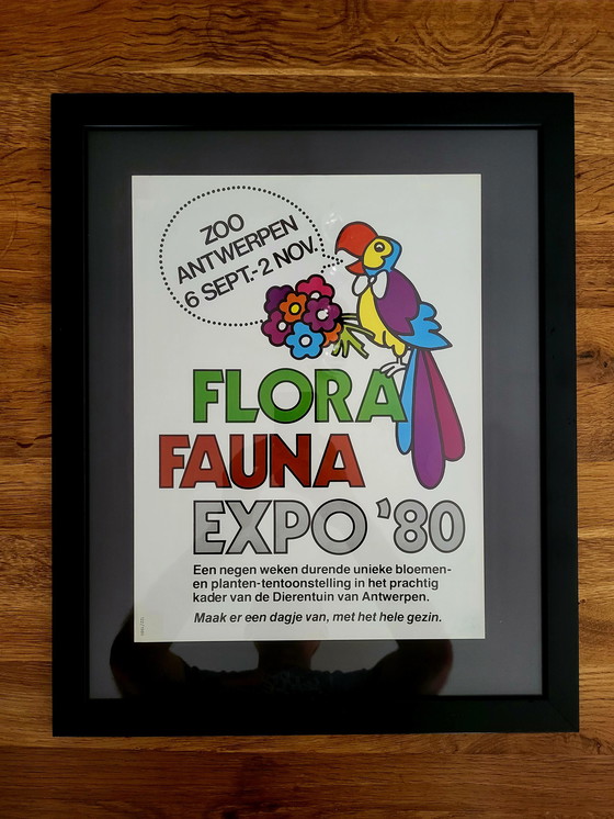 Image 1 of Original poster at Antwerp Zoo, expo fauna and flora, 1980