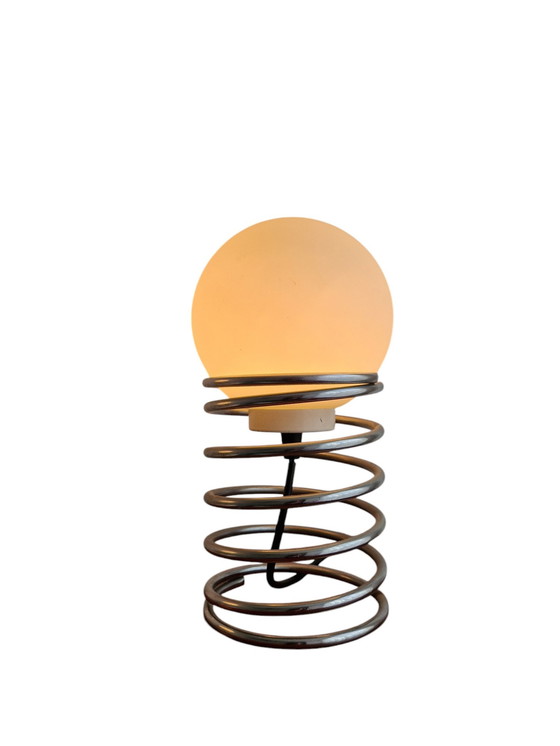 Image 1 of Set Of 2 Vintage Spiral Lamps With Bulb Ingo Maurer Panton Era