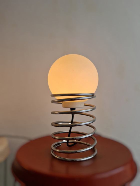 Image 1 of Set Of 2 Vintage Spiral Lamps With Bulb Ingo Maurer Panton Era