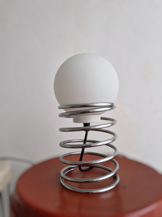 Image 1 of Set Of 2 Vintage Spiral Lamps With Bulb Ingo Maurer Panton Era