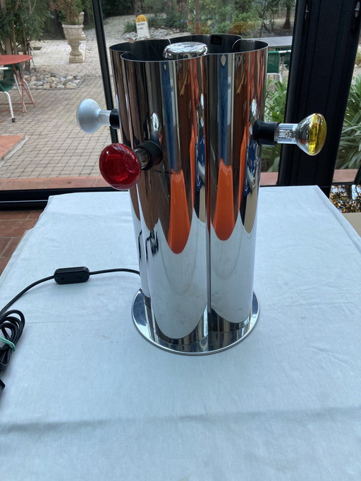 Lamp, Space,Age Four Metal Bulbs, Chrome, Vintage, 70's