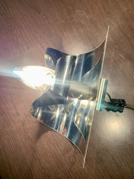 Image 1 of Applique da parete cromate vintage, anni '70, set da 2