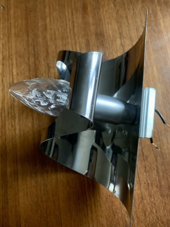 Image 1 of Applique da parete cromate vintage, anni '70, set da 2