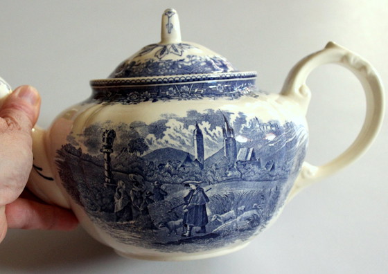 Image 1 of Teiera in porcellana Villeroy Boch Burgenland blu-bianco - Vintage