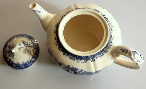 Image 1 of Teiera in porcellana Villeroy Boch Burgenland blu-bianco - Vintage