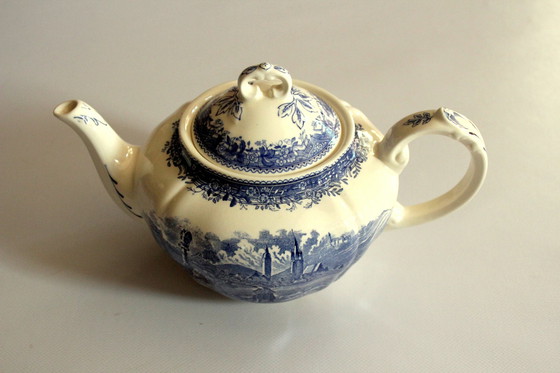 Villeroy Boch porcelain teapot Burgenland blue and white - Vintage