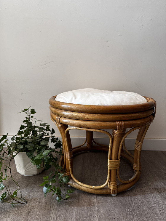 Image 1 of Bamboo rattan stool