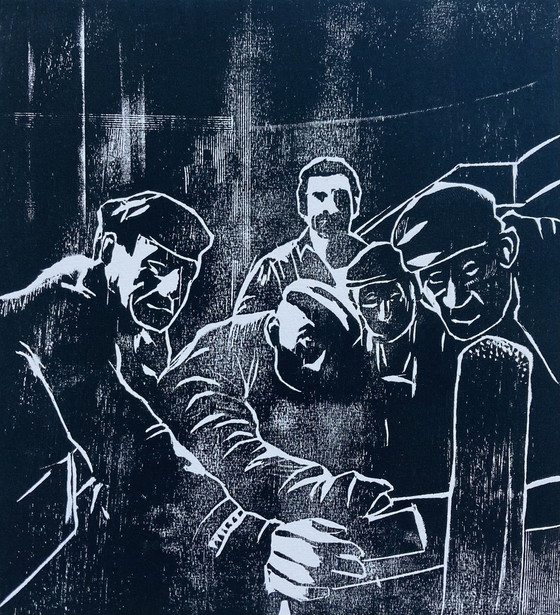 Image 1 of Henry Coffin - Launching - Woodcut - Vintage