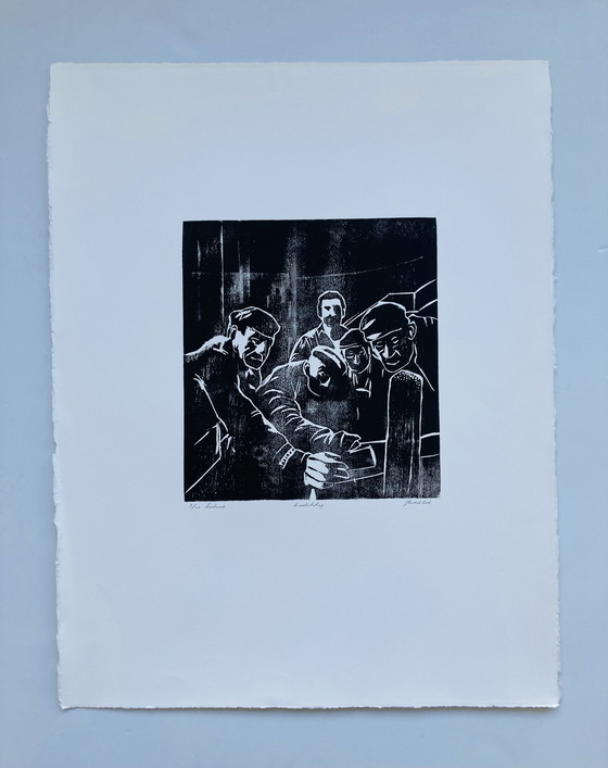 Image 1 of Henry Coffin - Launching - Woodcut - Vintage